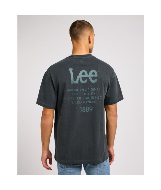 Camiseta Lee Loose Logo Washed Negro Hombre