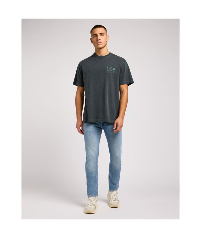 Camiseta Lee Loose Logo Washed Negro Hombre