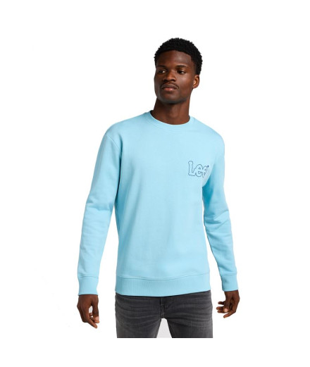 Sweat Lee Wobbly Preppy Bleu Homme Sweat Lee Wobbly Preppy Bleu Homme
