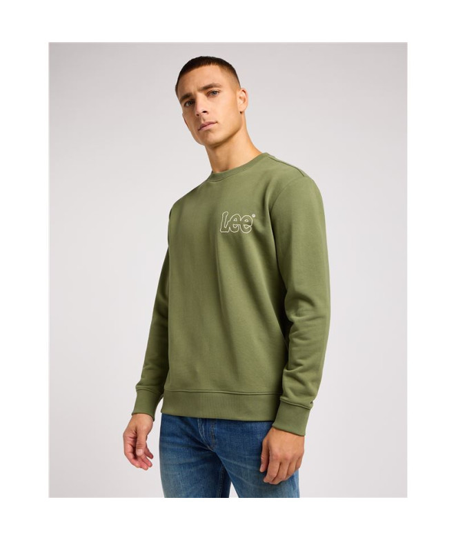 Sweat Lee Wobbly Vert olive Homme