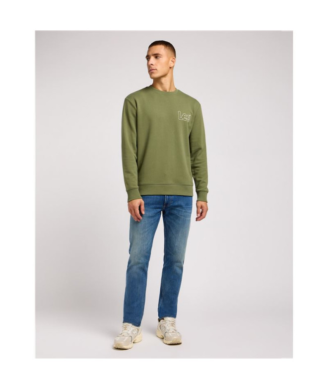 Sweat Lee Wobbly Vert olive Homme