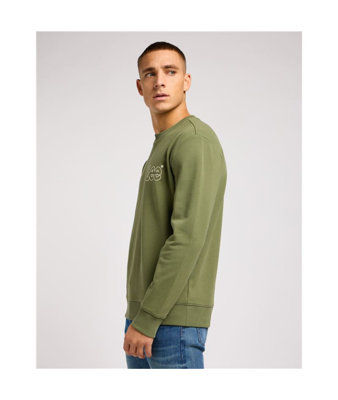 Sweat Lee Wobbly Vert olive Homme