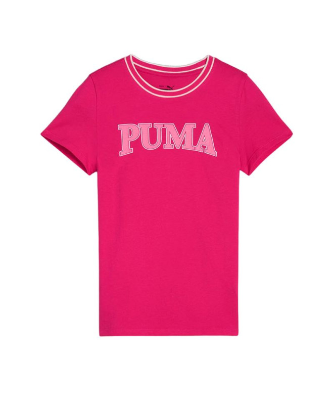 Camiseta Puma Squad Rosa Infantil