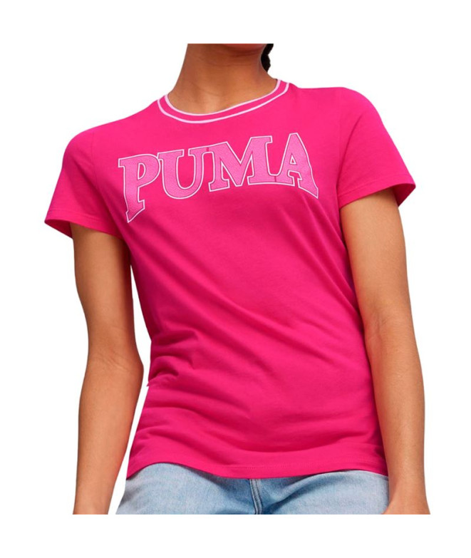 Camiseta Puma Squad Rosa Infantil