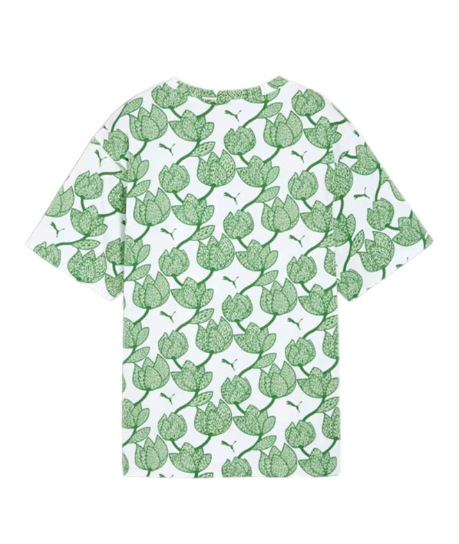 Camiseta Puma Essential+ BLOSSOM AOP Verde Mujer