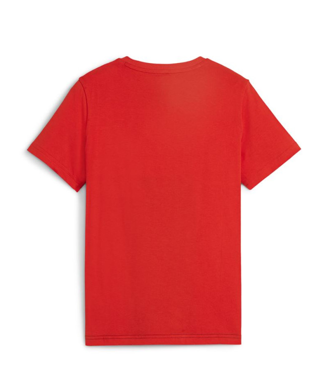 Camiseta Puma ESS BLOCK Preto/Vermelho Infantil