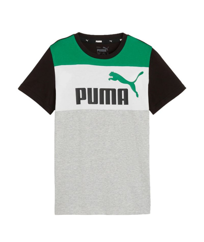 Camiseta Puma Essential BLOCK Negro/Gris Infantil