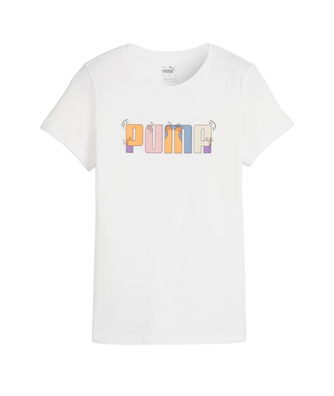 T-shirt Puma Essential+ Graphic White Femme