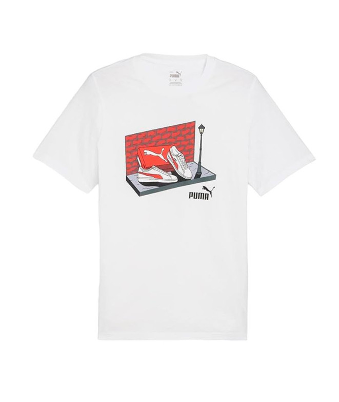 Camiseta Caixa de ténis Puma Graphics Branco Homem