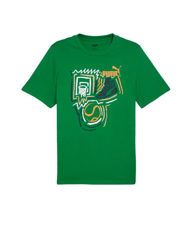 Camiseta Gráficos Puma Verde Homem