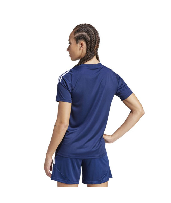 Camiseta de Futebol adidas Tiro24 Mulher Azul