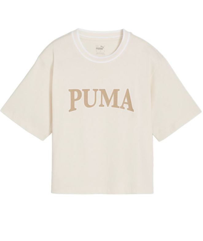 Camiseta Puma Squad Graphic Branco Mulher