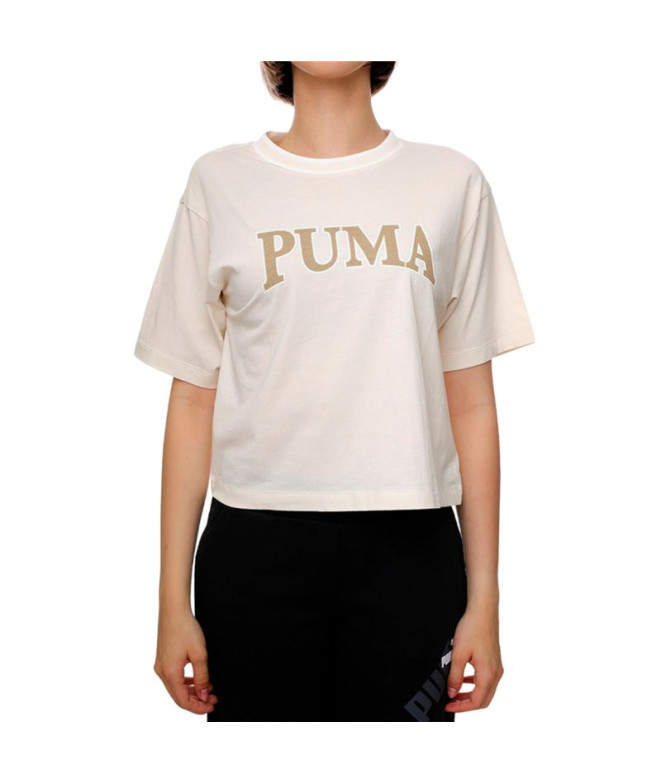 Camiseta Puma Squad Graphic Branco Mulher