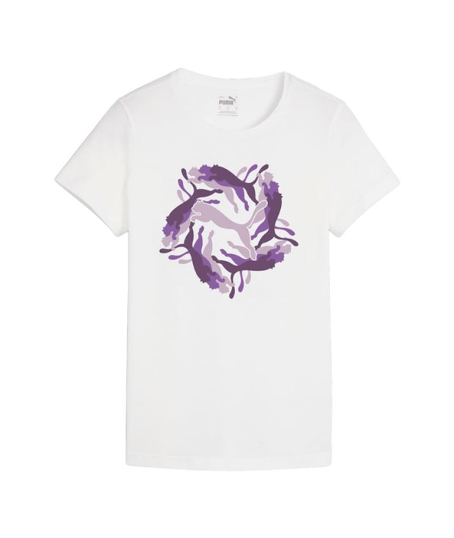 Camiseta Puma Essentials+ Graphic Branco Mulher