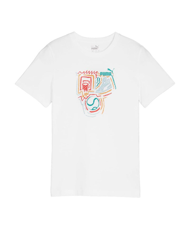 T-shirt Puma GRAPHICS Année du blanc Enfant
