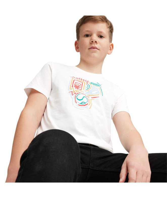 T-shirt Puma GRAPHICS Année du blanc Enfant