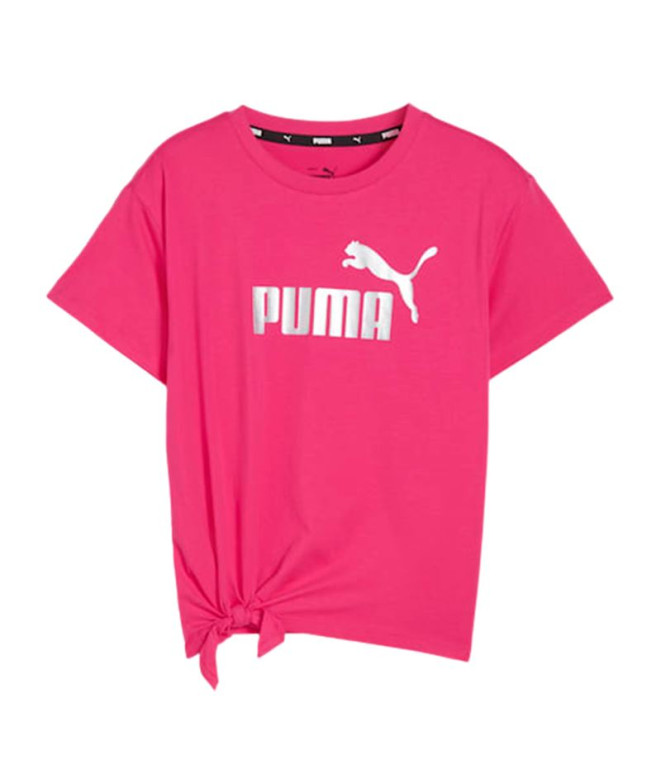 Camiseta Puma Essentials+ Knotted Rosa Infantil