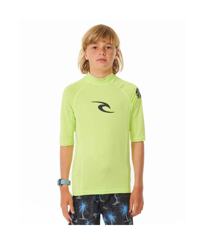 Collants de Surfar Rip Curl Marca Wave Upf S/S- Menino Amarelo