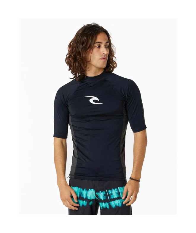 Camiseta de Surf Rip Curl Waves pf Hombre Negro