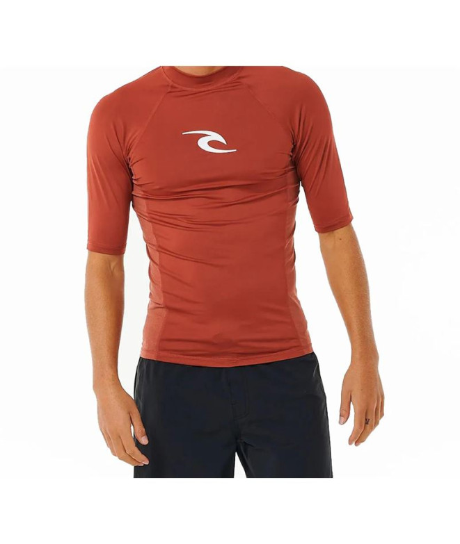 Camiseta de Surfar Rip Curl Marca Wave Wave Upf S/S- Menino Vermelho
