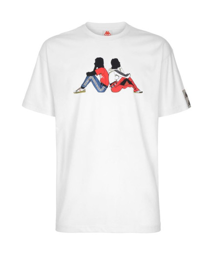 T-shirt de fitness Kappa 222 Groupe pop blanc