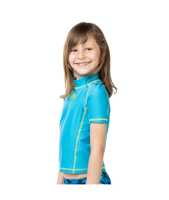 T-shirt de Natation Aquarapid Uv Turquoise Enfant