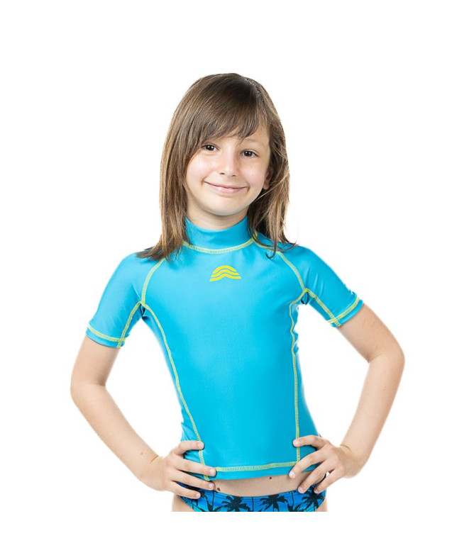 T-shirt de Natation Aquarapid Uv Turquoise Enfant
