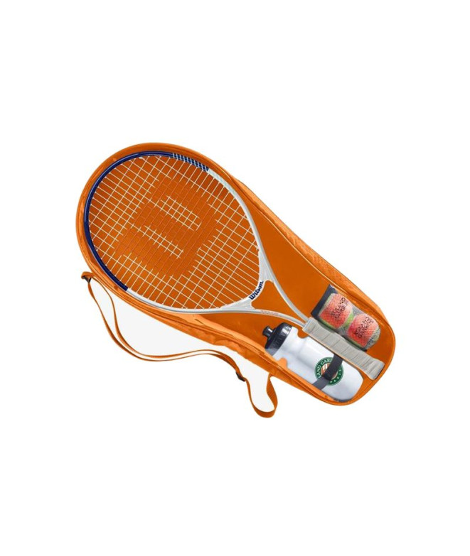 Raquete Tênis Wilson Kit Infantil de Roland Garros Elite Branco/Azul