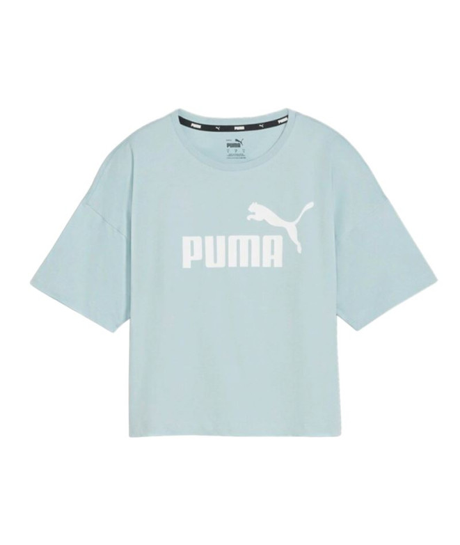 Top Puma Essentials Cropped Mulher Turquoise