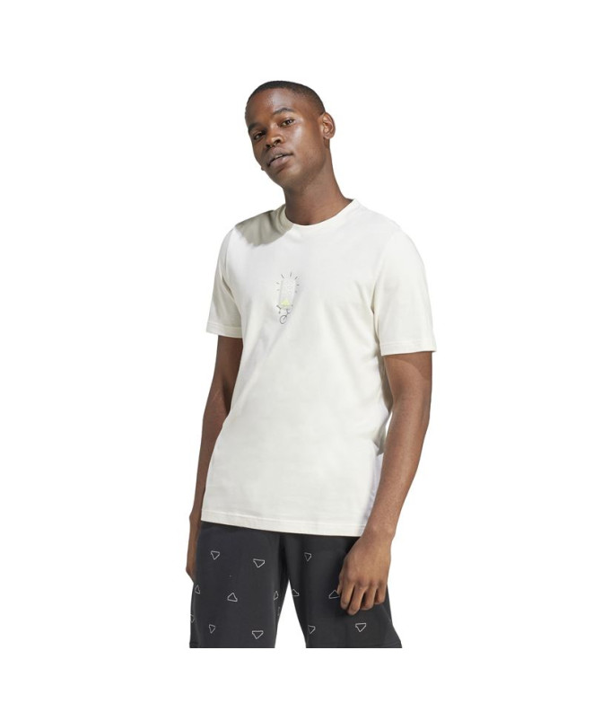 Camiseta adidas Linear moldado Homem Branco