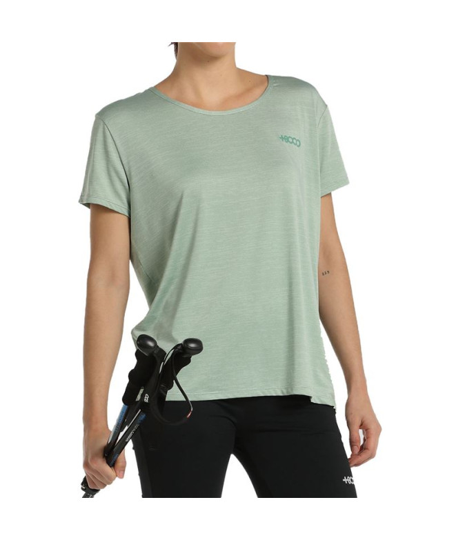 Camiseta de Montaña +8000 Acacia Verde Bicolor Mujer