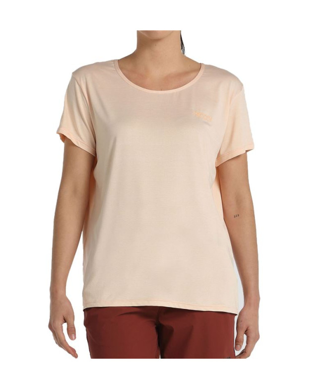 Camiseta de Montaña +8000 Acacia Naranja Pastel Bicolor Mujer