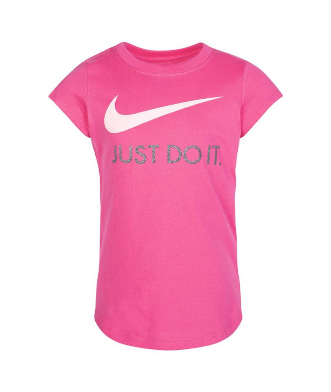 Camiseta Nike Swoosh Just Do It Niña Rosa