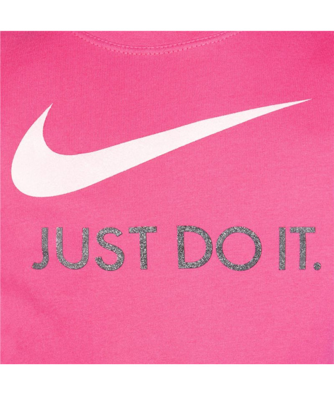Camiseta Nike Menina Swoosh Just Do It Rosa