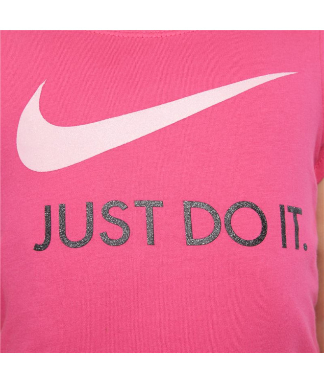 Camiseta Nike Menina Swoosh Just Do It Rosa
