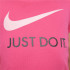 Camiseta Nike Menina Swoosh Just Do It Rosa