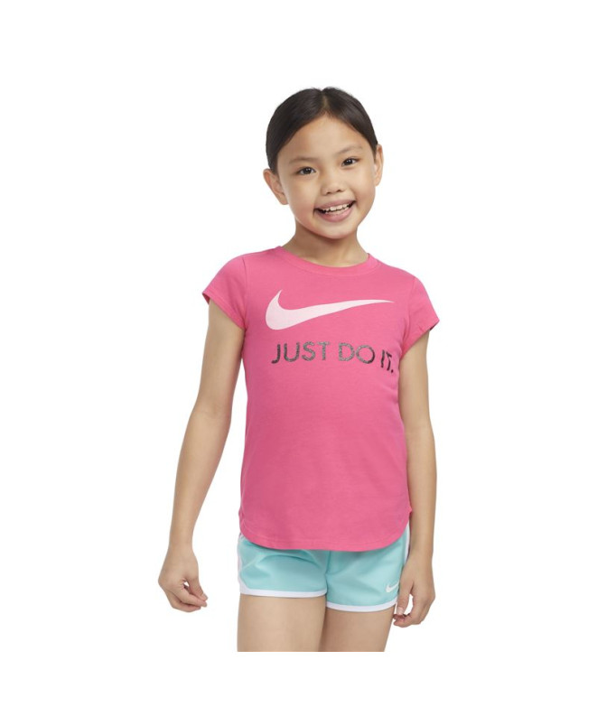 Camiseta Nike Menina Swoosh Just Do It Rosa