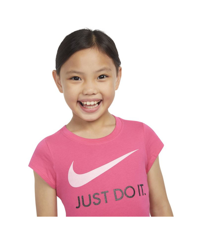 Camiseta Nike Menina Swoosh Just Do It Rosa