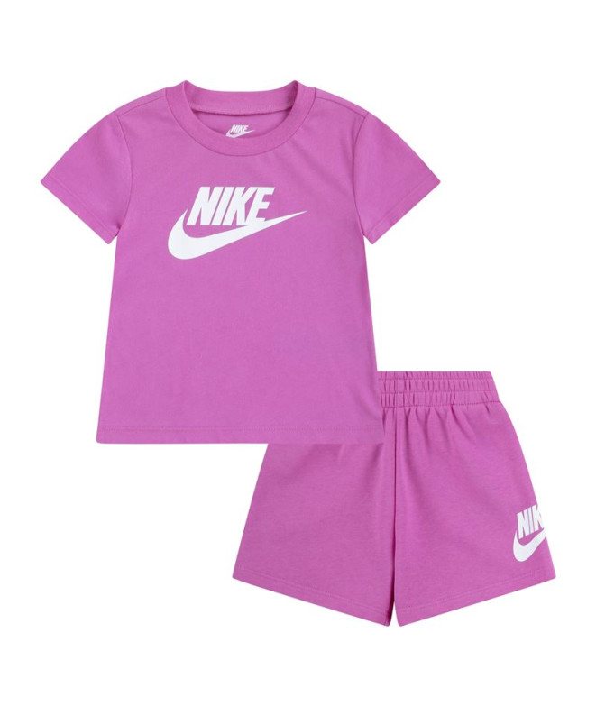 Conjunto Nike Club & Short Set Infantil Rosa