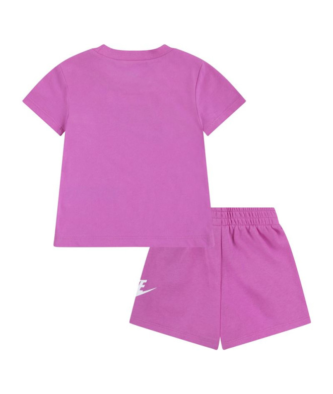 Conjunto Nike Club & Short Set Infantil Rosa