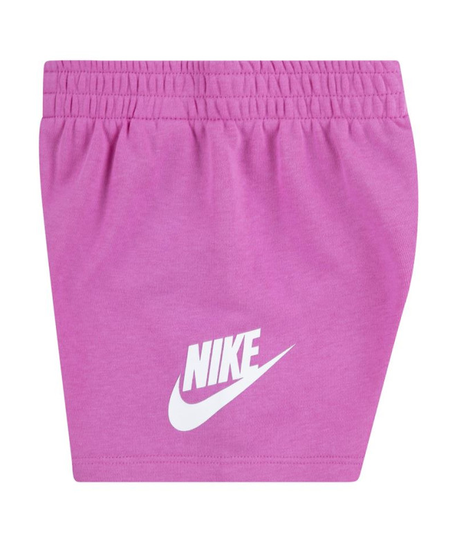 Conjunto Nike Club & Short Set Infantil Rosa
