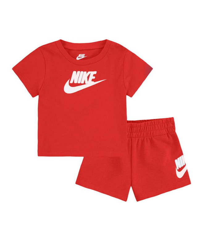 Conjunto Nike Club & Short Set Infantil Vermelho