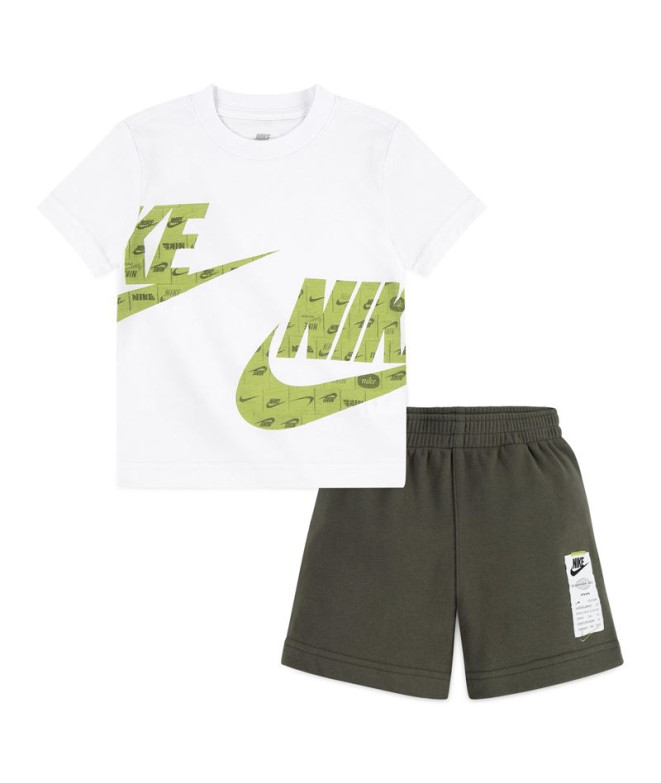 Conjunto Nike Sportswear Club Specialty French Terry Short Set Niño Khaki