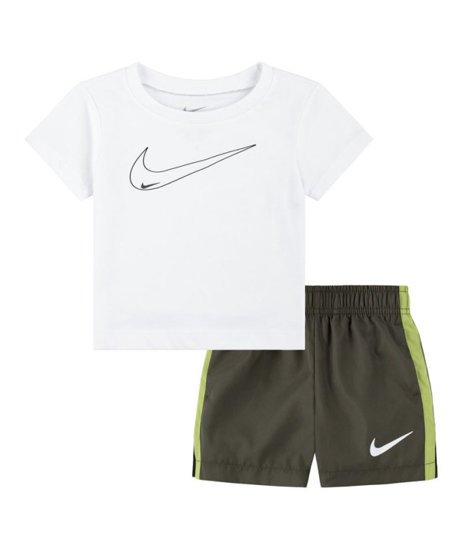 Conjunto Nike Sportswear Club Ssnl Woven Short Set Menino Khaki