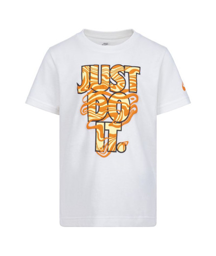 T-shirt Nike Just do it Waves Enfant White