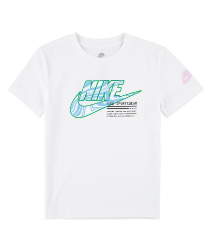 Camiseta Nike Futura Micro Text Niño Blanco