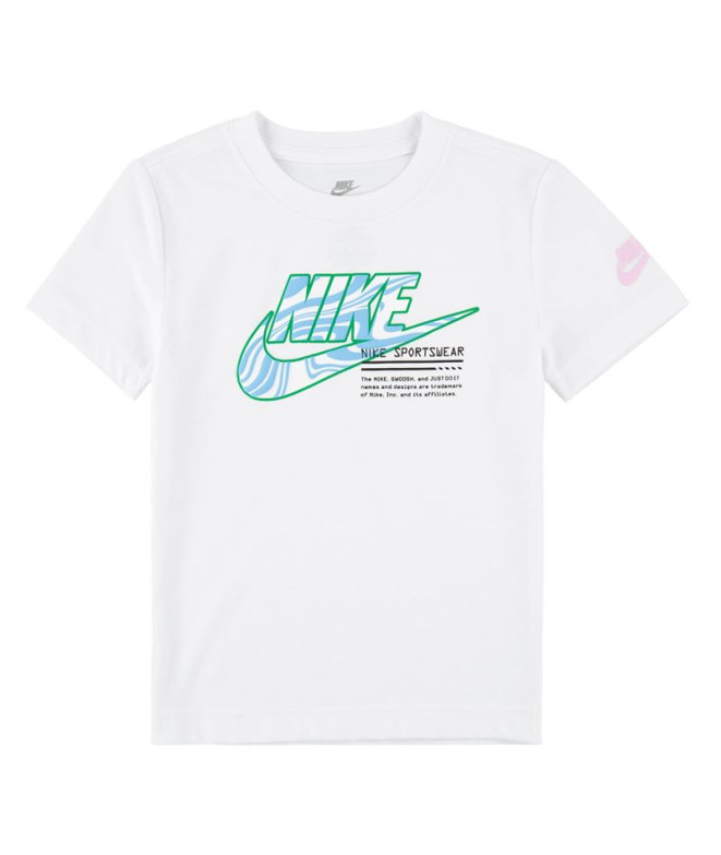 Camiseta Nike Futura Micro Text Menino Branco
