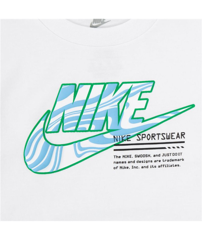 Camiseta Nike Futura Micro Text Menino Branco