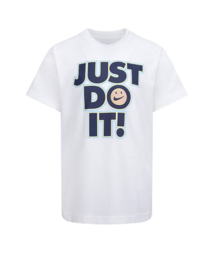 Camiseta Nike Smiley Just do it Ss Niño Blanco