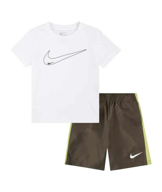Conjunto Nike Nsw Club Woven Short Set Niño Khaki